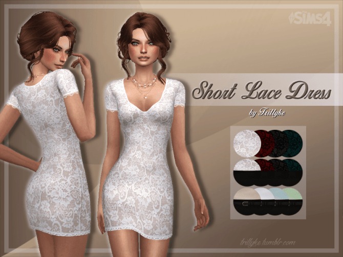 Sims 4 Short Lace Dress at Trillyke