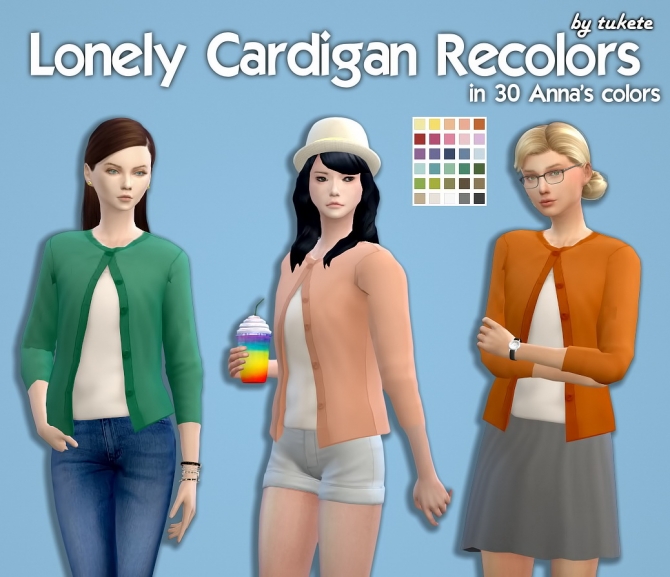 Lonely Cardigan Recolors at Tukete » Sims 4 Updates