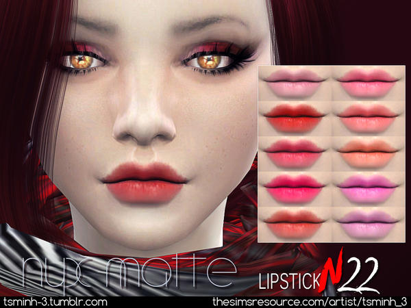 Sims 4 NYX Matte Lipstick by tsminh 3 at TSR