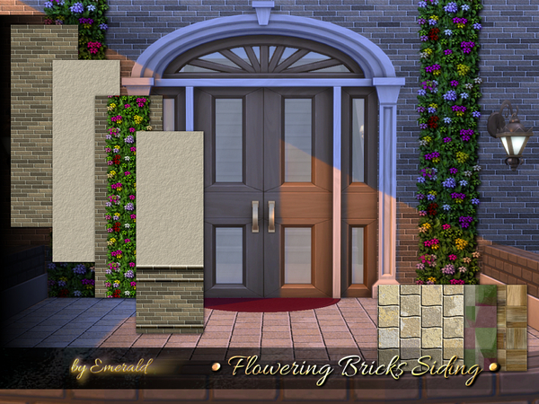 Sims 4 Flowering Bricks Siding by emerald at TSR