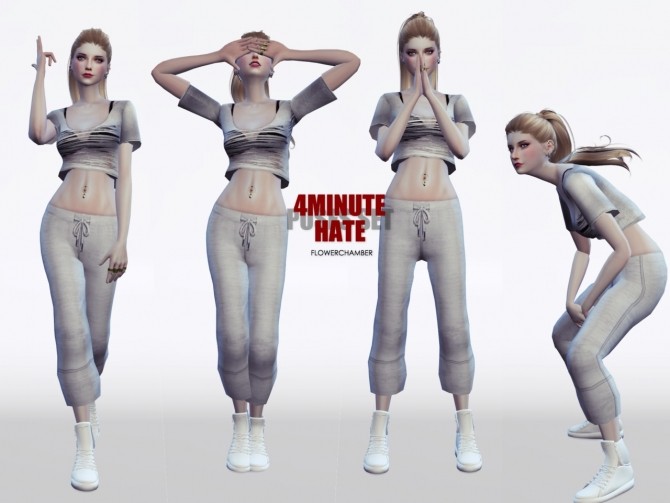 Sims 4 4MINUTE HATE POSES SET at Flower Chamber