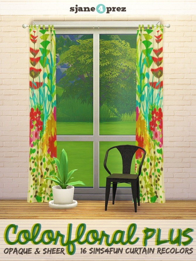 Sims 4 Recolor of the Sims 4 Funs Adventure Curtains at 4 Prez Sims4