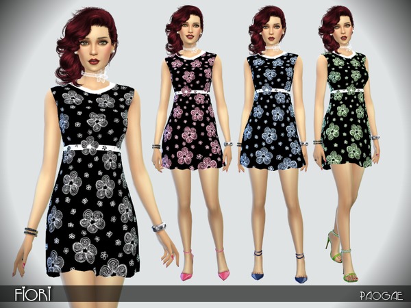 Sims 4 Fiori dress by Paogae at TSR