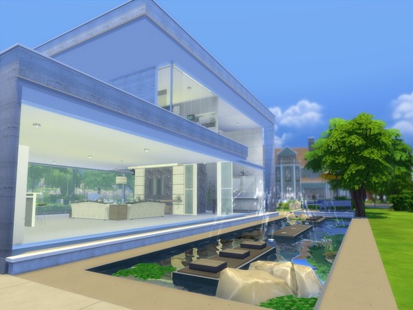Sims 4 Modern Concrete house by Suzz86 at TSR