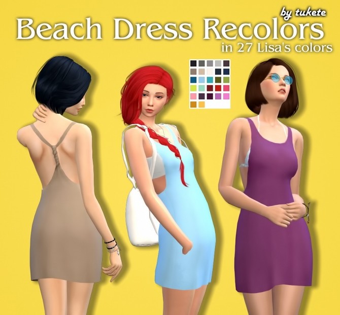 Sims 4 Beach Dress Recolors at Tukete