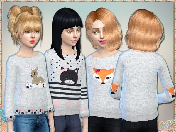 Sims 4 Fauntastic Sweatshirts For Girls by Simlark at TSR