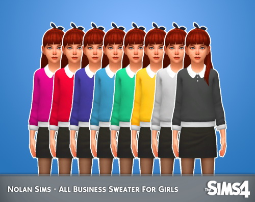 Sims 4 All Business sweaters for girls at Nolan Sims