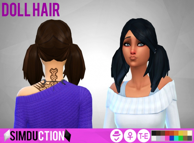 Doll Hair at Simduction » Sims 4 Updates