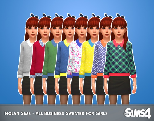 Sims 4 All Business sweaters for girls at Nolan Sims