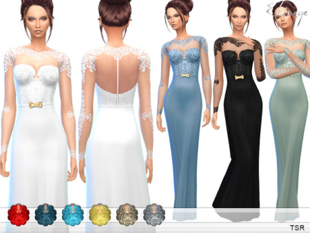 Lace Bodice Gown by ekinege at TSR » Sims 4 Updates