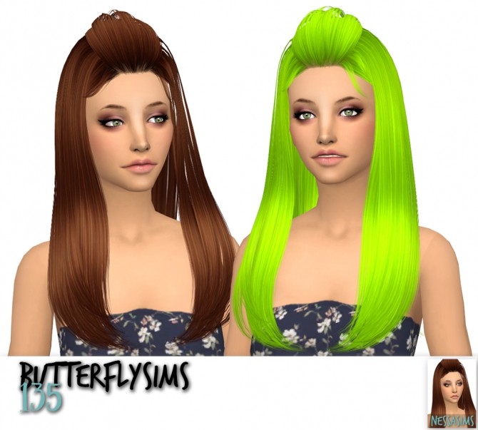 Butterflysims 099 ,120 and 135 hair recolors at Nessa Sims » Sims 4 Updates