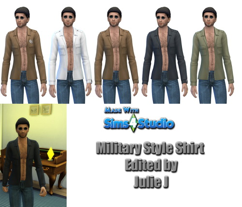 Sims 4 Military Style Shirt Edited at Julietoon – Julie J