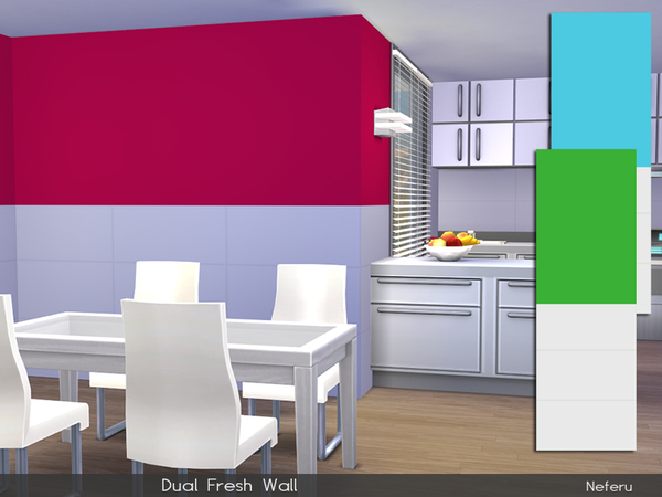 Sims 4 Dual Fresh Wall by Neferu at TSR
