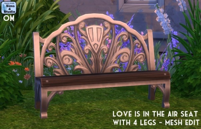 Sims 4 Love is in the air seat with 4 legs mesh edit at Sims 4 Studio