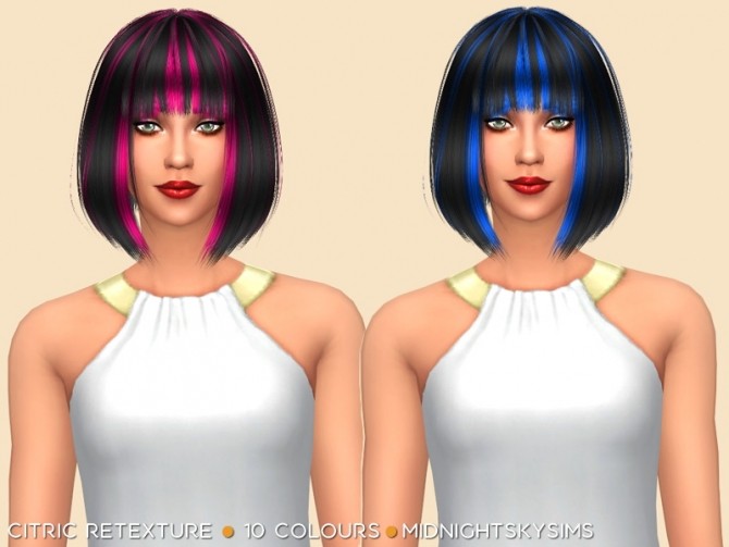 Sims 4 Citric Hair Retexture 3 by midnightskysims at SimsWorkshop