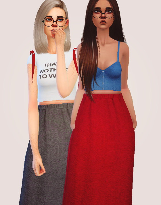 Sims 4 Cotton maxi skirt at Puresims