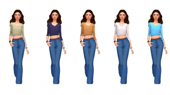 Sims 4 Basic Crop Top by Annabellee25 at SimsWorkshop