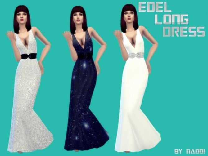 Sims 4 Dress Long Edel at Naddi