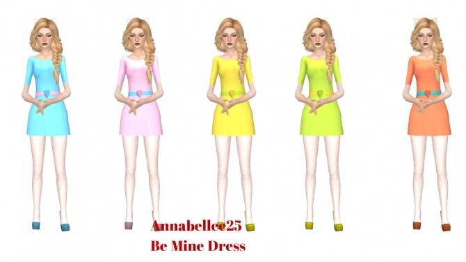 Sims 4 Be Mine Dress by Annabellee25 at SimsWorkshop