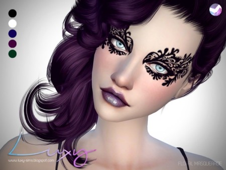 Floral Masquerade mask by LuxySims3 at TSR