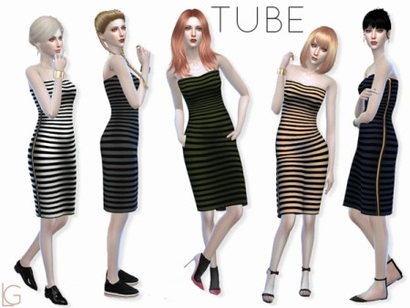 Strippy tube dress by linegud at TSR