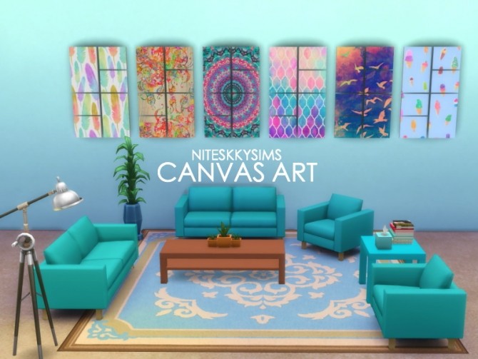 Sims 4 CANVAS ART COLLAGE at NiteSkky Sims