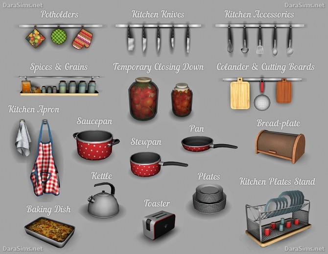 Sims 4 Kitchen Decor Set at Dara Sims