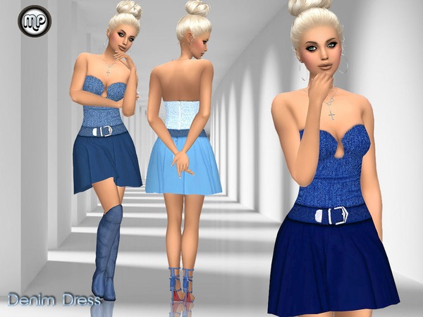 Sims 4 MP Denim Dress at BTB Sims – MartyP