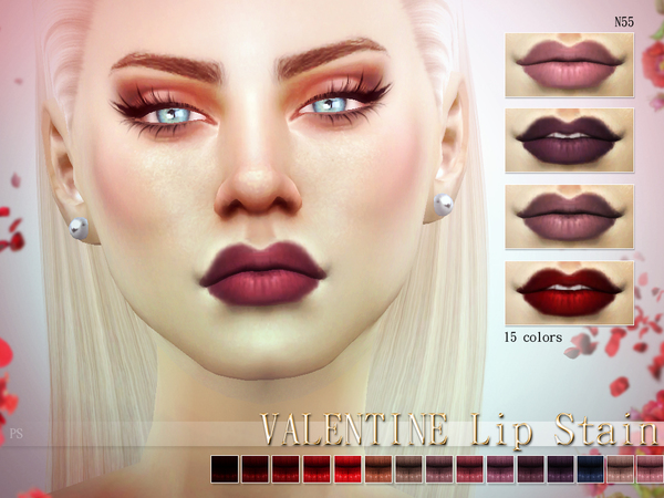 Sims 4 Valentine Lip Stain N55 by Pralinesims at TSR