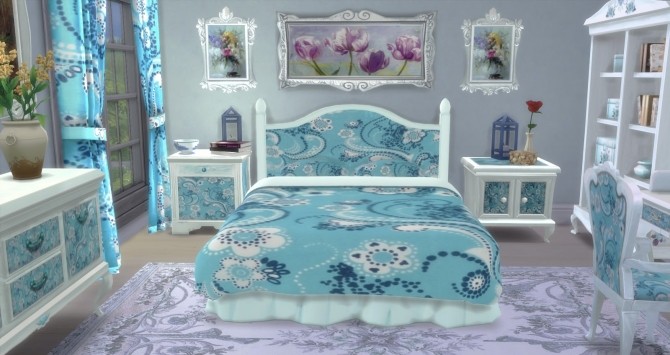 Sims 4 Shabby bedroom by Mary Jimenez at pqSims4