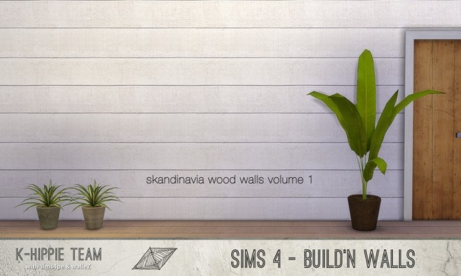 Sims 4 7 Wood Walls Skandinavia volume 1 & 2 at K hippie