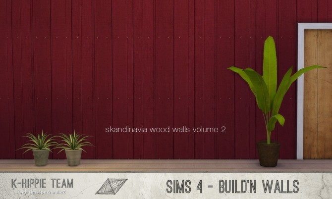 Sims 4 7 Wood Walls Skandinavia volume 1 & 2 at K hippie