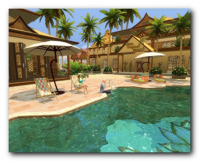 Sims 4 Costa Tropical Hotel at Architectural tricks from Dalila