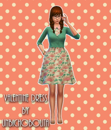 Valentine Collar Dress at Unbichobolita