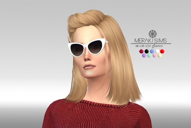 Sims 4 Cat eye sunglasses by merakisims at SimsWorkshop