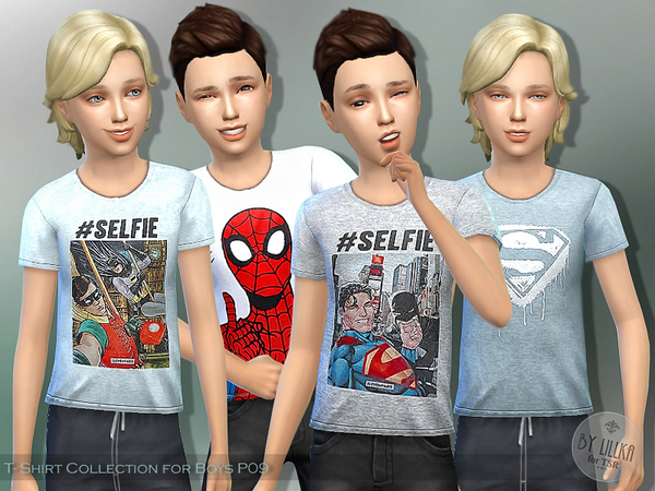 Sims 4 T  Shirt Collection for Boys P09 by Lillka at TSR