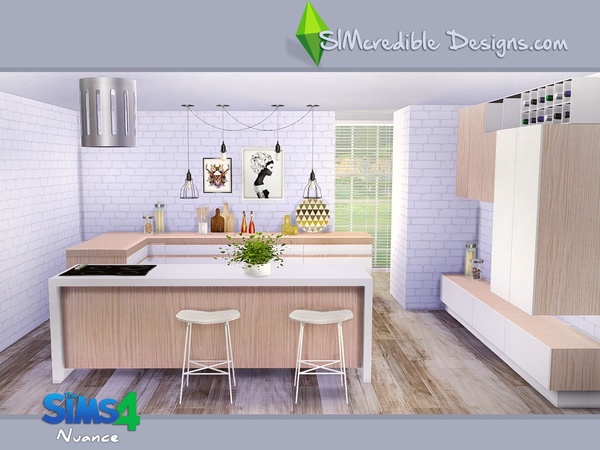 Sims 4 Nuance kitchen by SIMcredible! at TSR
