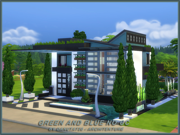 Sims 4 Green and Blue no CC by Danuta720 at TSR