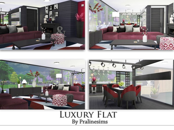 Sims 4 Luxury Flat by Pralinesims at TSR