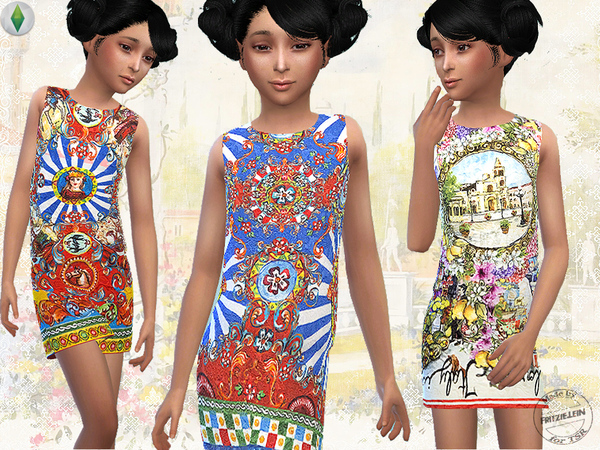 Sims 4 Forever Italy Dress Set by Fritzie.Lein at TSR