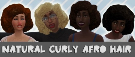 Natural Curly Afro Hair by cattishcats at Mod The Sims