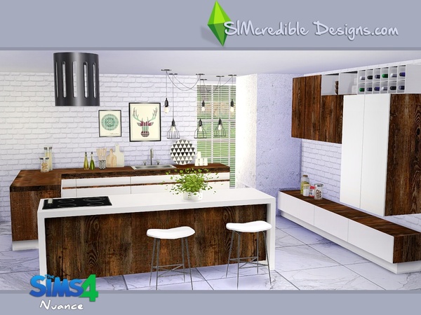 Sims 4 Nuance kitchen by SIMcredible! at TSR