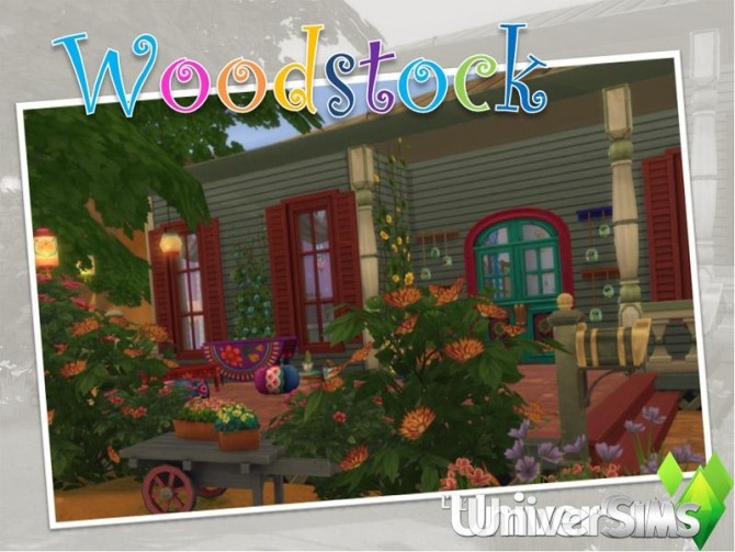 Sims 4 Woodstock house Free CC by Sasha at L’UniverSims