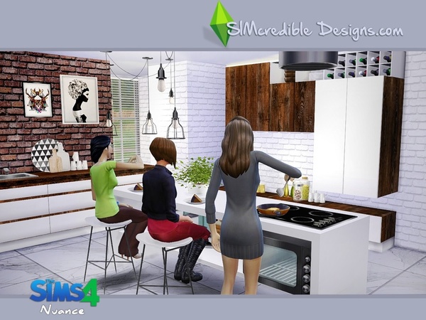 Sims 4 Nuance kitchen by SIMcredible! at TSR