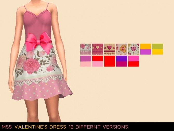 Sims 4 Madison Valentine Dress by midnightskysims at SimsWorkshop