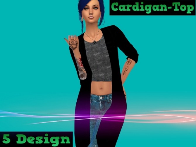 Sims 4 Cardigan top by Naddiswelt at TSR
