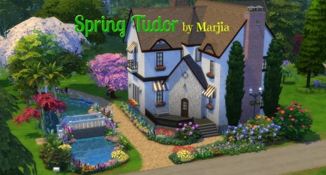 Sims 4 Spring Tudor house by Marjia at Mod The Sims