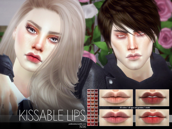 Sims 4 Kissable Lips N56 by Pralinesims at TSR