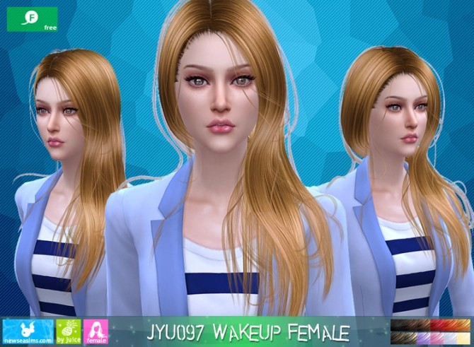 Sims 4 YU097 WakeUp hair (free) at Newsea Sims 4