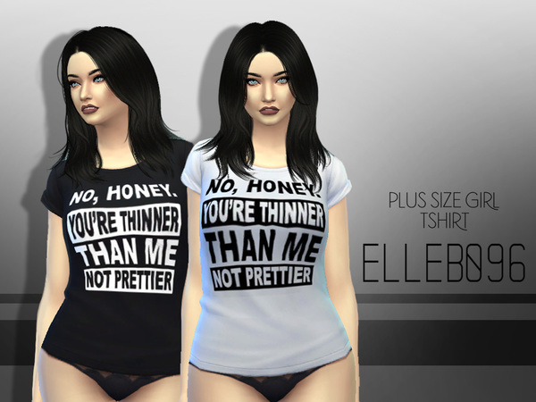 Sims 4 Plus Size Girl Tshirt by Elleb096 at TSR